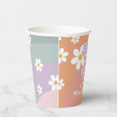 Negen is een Vibe Retro Rainbow Paper Cups Papieren Bekers (Rechts)