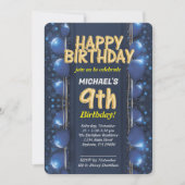 Negen jaar oud jongens verjaardag Uitnodiging (Voorkant)