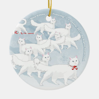 Negen Katten prancen... Keramisch Ornament