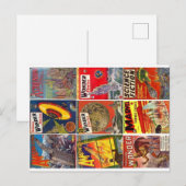 Negen klassieke Pulp Science Fiction omvat Briefka Briefkaart (Voorkant / Achterkant)