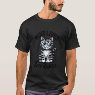 Negen Levens Geen Spijt Grappige Kat T-shirt