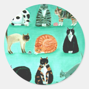 Negen levens ronde sticker
