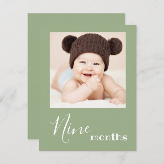 Negen maanden Foto eerste geboorte Banner Kaart (Voorkant / Achterkant)