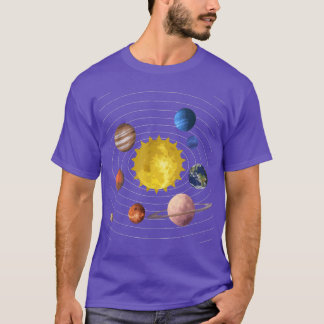 Negen planten Wetenschap Outer Space Science Fan T-shirt