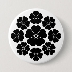 Negen sterren-stijl kersenbloesems ronde button 7,6 cm