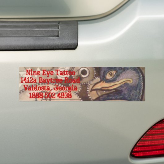 negen Tattoo Bumpersticker Raven (Op auto)