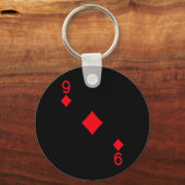 Negen van Diamanten Kostuum Halloween Deck van Kaa Sleutelhanger (Voorkant)