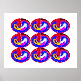 Negen vliegende schotels kunst poster