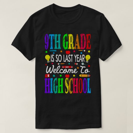 negende graad zo welkom op de middelbare school vo t-shirt (Design voorkant)