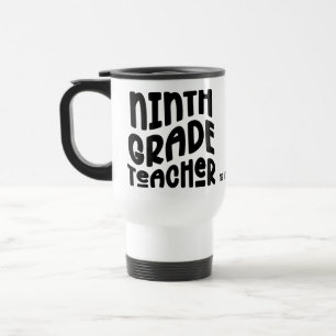 Negende Klas Leraar Zwart Typography Ontwerp Reisbeker