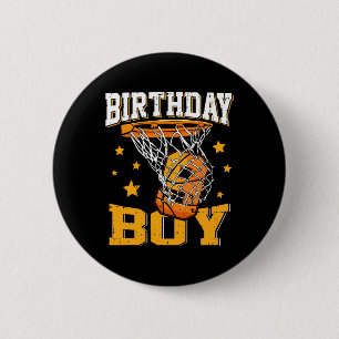 negende verjaardag Basketball Boy 9 Year Old Baske Ronde Button 5,7 Cm