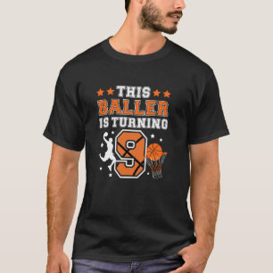 negende verjaardag Basketball Boy 9 Year Old Baske T-shirt