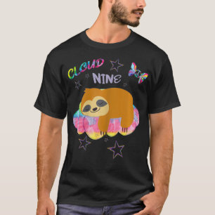 Negende verjaardag Cloud Nine Sloth Cute Retro T-shirt