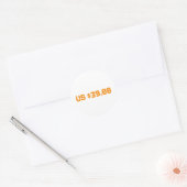 Negenendertig dollar ronde sticker (Envelop)
