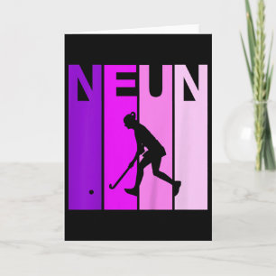 Negenjarige verjaardag veldhockey spel hockey meis kaart