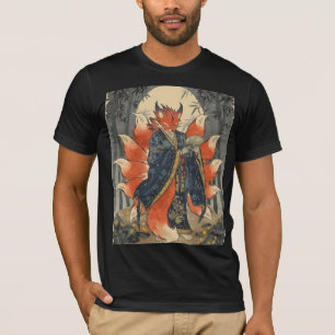 Negenstaartige Kitsune Vos Japanse Mythologie Ku T-shirt