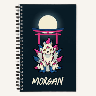 Negenstaartkitsune - Japanse vos gepersonaliseerd Notitieboek