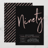 negentig | 90e verjaardag van Roos Gold & Black Kaart (Voorkant / Achterkant)
