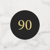 Negentig Goud & Zwart Confetti 90ste Verjaardagsfe (Kleine voorkant)