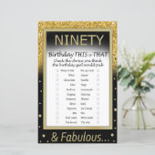 Negentig verjaardag Dit of dat spel (Staand voorkant)