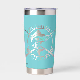 Negitieve ruimte Bass visclub logo, Aangepast gebi Geïsoleerde Drinkbeker