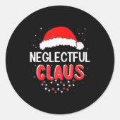 Neglectful Santa Claus Christmas Matching Costume Ronde Sticker (Voorkant)