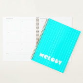 Négone Cyan Blanc mince Vertical Striped Nom (Devant avec enveloppe)