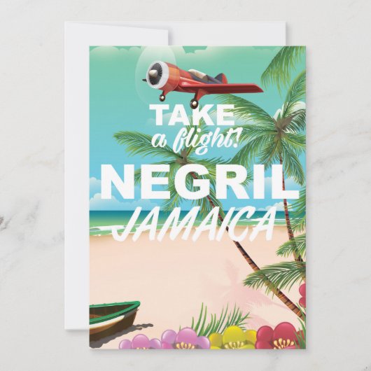 Negril Beach Jamaica vintage-poster (Voorkant)