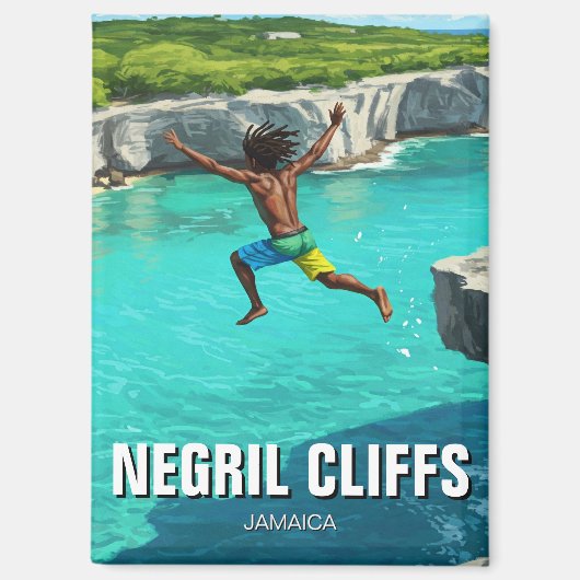 Negril Cliffs Jamaica Reizen Magneet (Voorkant)