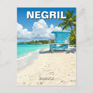 Negril Jamaica Beach Badmeester Shack Briefkaart