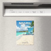 Negril Jamaica Beach Badmeester Shack Magneet (Insitu (Vaatwasser))