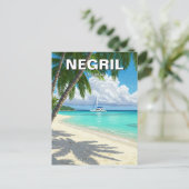 Negril Jamaica Beach Travel Briefkaart (Staand voorkant)