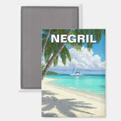 Negril Jamaica Beach Travel Magneet (Voorkant / Achterkant)