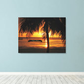 Negril, Jamaica mooie zonsondergang Canvas Afdruk (Insitu (Houten vloer))