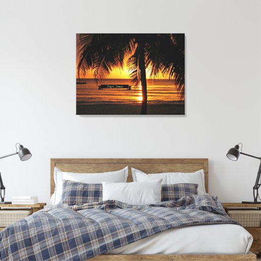 Negril, Jamaica mooie zonsondergang Canvas Afdruk (Insitu (Slaapkamer))