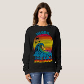 Negril Jamaica Retro Throwback Surf & Beach Souven Trui (Voorkant volledig)