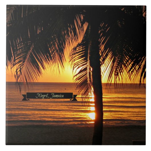 Negril, Jamaica zonsondergang Tegeltje (Voorkant)