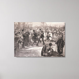 Negro Baptisme in de Verenigde Staten Canvas Afdruk