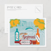 Negroni Citrus Cocktail Briefkaart (Voorkant / Achterkant)