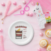 NEGRONI Cocktail Recipe Art Papieren Bordje (Feest)