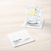 Negroni Modern Quote Black Typografie Vierkante Kartonnen Onderzetter (Insitu)