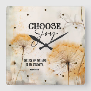 Nehemia 8:10 Vreugde van de Heer Bijbel Paardenblo Vierkante Klok