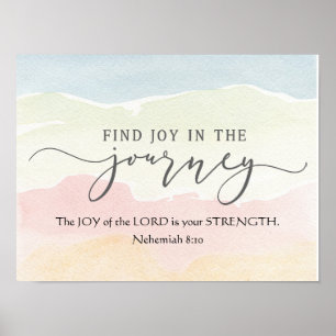 Nehemiah 8:10 Joy of the Lord is jouw Sterkte Poster
