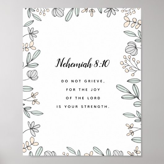 Nehemiah 8:10 Kunstafdrukken voor scripts Poster (Voorkant)
