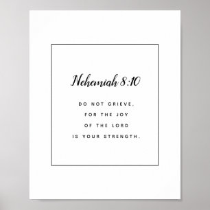 Nehemiah 8:10 Kunstafdrukken voor scripts Poster