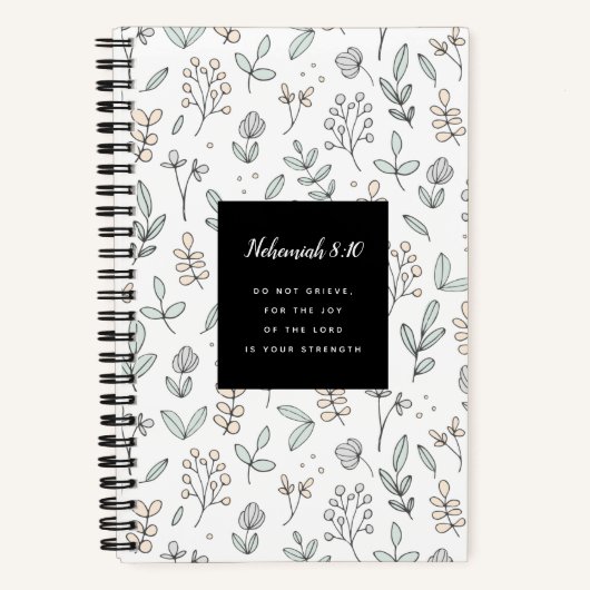Nehemiah 8:10 Notitieboek Scripture (Voorkant)