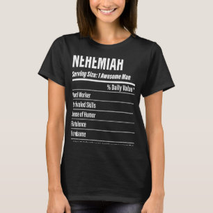 Nehemiah voedingsfeiten serveren grootte calorieën t-shirt