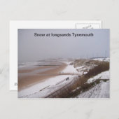 (Neige à long sable Tynemouth Carte postale) (Devant / Derrière)