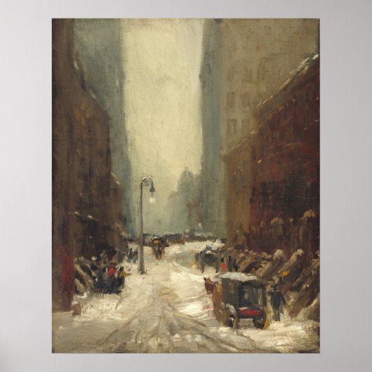 Neige à New York - Poster des Beaux-Arts Robert He (Devant)