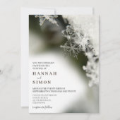 Neige argentée Noël Mariage d'hiver Invitation (Devant)